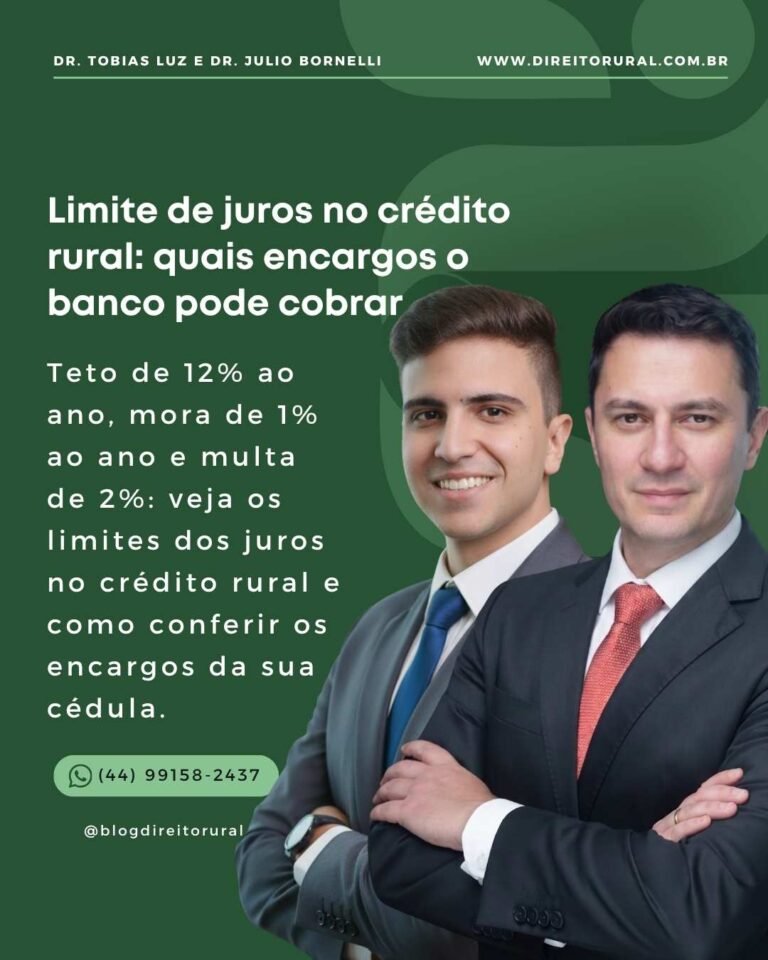 Limite de juros no crédito rural: quais encargos o banco pode cobrar