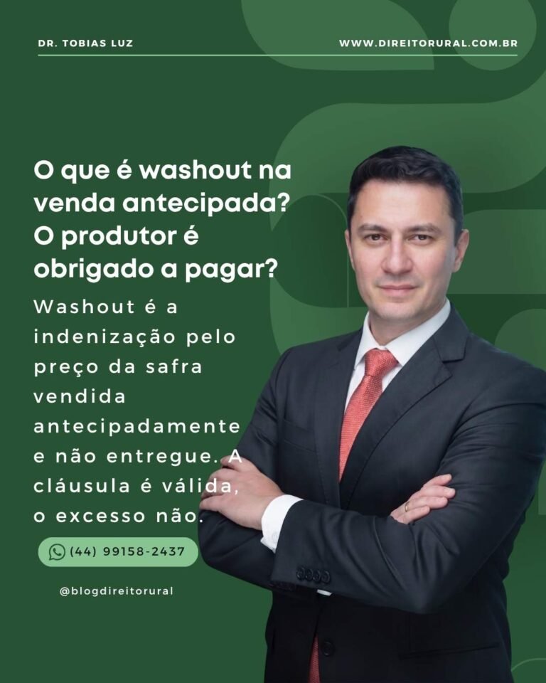 O que é washout na venda antecipada? O produtor é obrigado a pagar?
