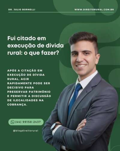 Fui citado em execução de dívida rural: o que fazer?