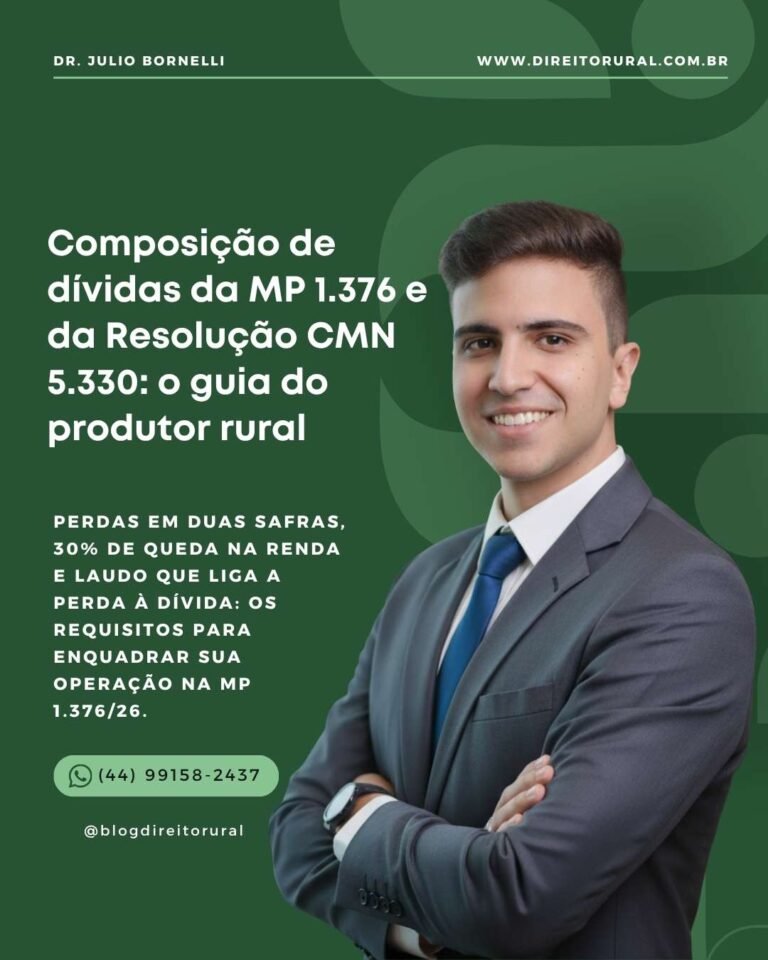 Composição de dívidas da MP 1.376 e da Resolução CMN 5.330: o guia do produtor rural